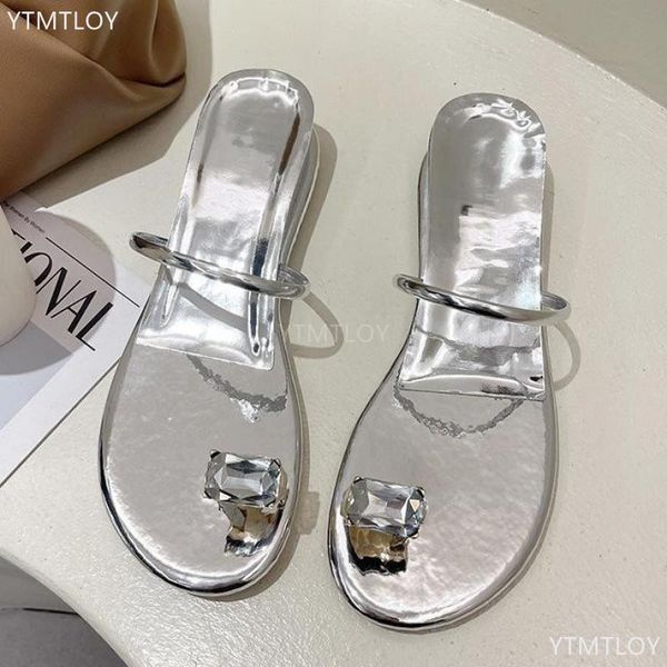 

summer women's flash sandals slippers fashion wild rhinestone flip flops 2021 zapatillas mujer casa ladies sapatos femininos, Black