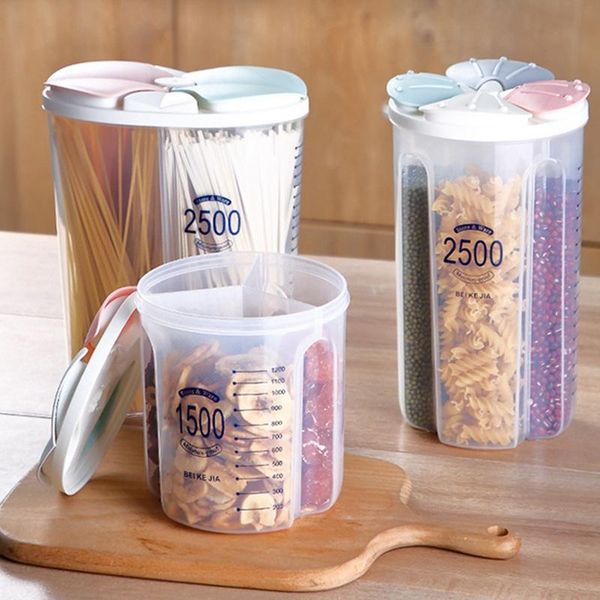 

storage bottles & jars 1500/2500 ml food container plastic kitchen refrigerator box grain tank transparent organizer