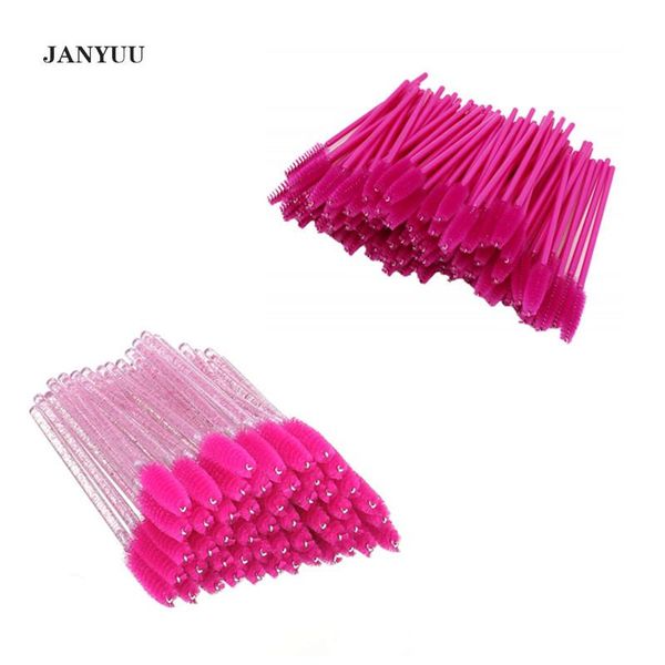 

1000pcs disposable eyelash makeup brushes applicators crystal handle glitter mascara wands rose red