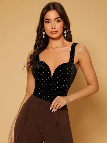 

dot print velvet cami d0kb#, White