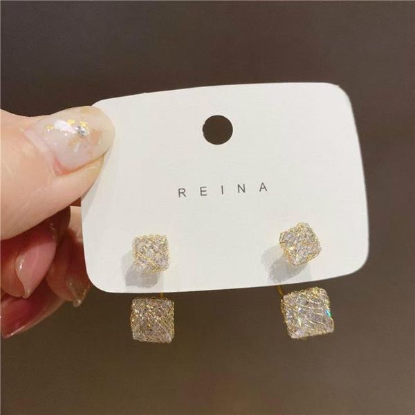 

dangle & chandelier 2021 arrival fashion earrings crystal trendy geometric simple brushed women jewelry, Silver