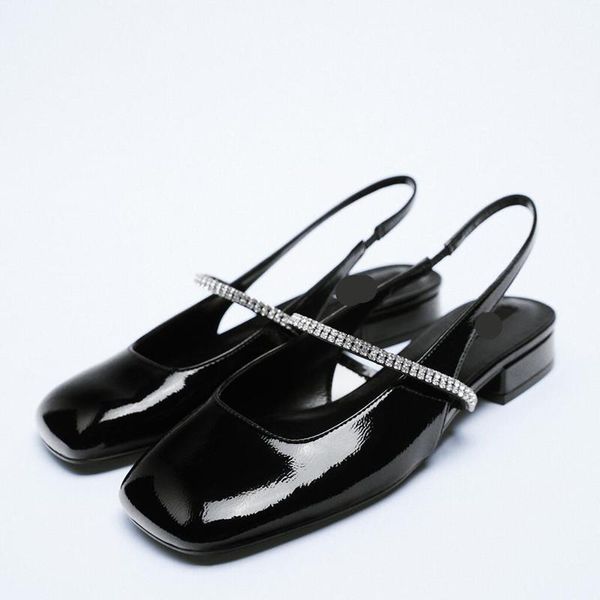 

sandals flat sandal shoe 2021 women's strappy heels large size shallow mouth suit female beige mary jane without leather summer big, Black