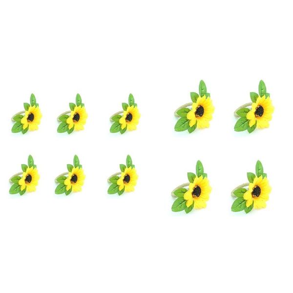 

napkin rings simulation sunflower plant ring flower buckle for wedding, dinner party, xmas, thanksgiving, birthday