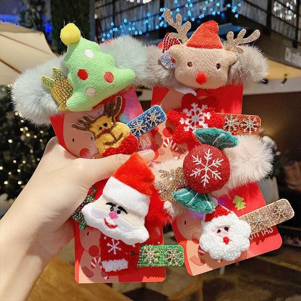 

cute christmas day snowman hair clips kids lovely headband bands hairpins fashion accessories1