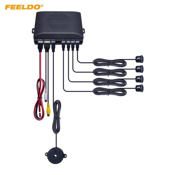 

car rear view cameras& parking sensors feeldo 1set 4-sensor video rearview visual sensor backup radar system 10 colors choice #fd-877