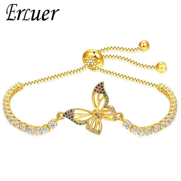 

link, chain erluer charm bracelets for women rose gold butterfly fashion tide crystal zircon bracelet jewellery girl party gift, Black