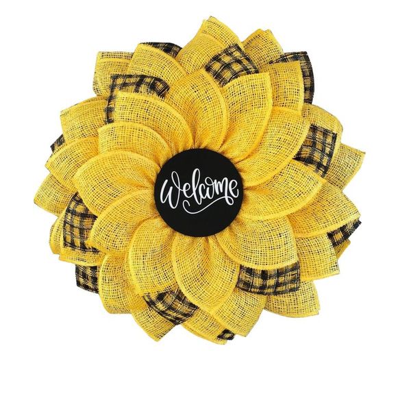 

simulation leaf sunflowerwreath artificial garland hanging pendants wreaths decor wedding spring decoration home accessories