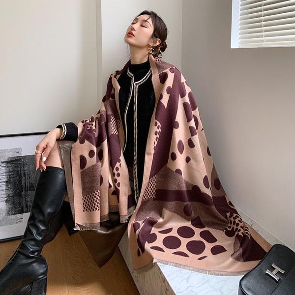 

scarves 2021 women warm shawls and wraps fashion winter cashmere scarf thick blanket bufanda ladies pashmina hijab long echarpe, Blue;gray