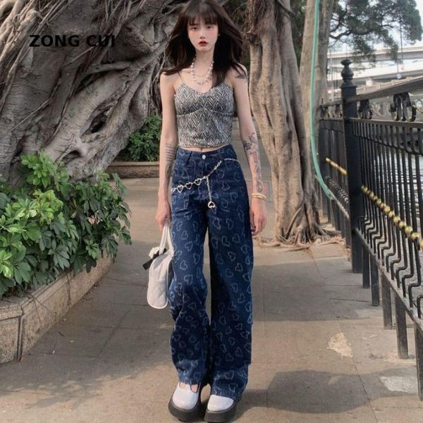 

women's jeans vintage bf women ripped baggy boyfriend summer 2021 distressed egirl harajuku wide leg skater pants trousers, Blue