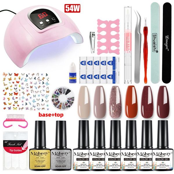 

nail art kits mobary gel polish set uv led lamp dryer with 8ml kit soak off manicure tools