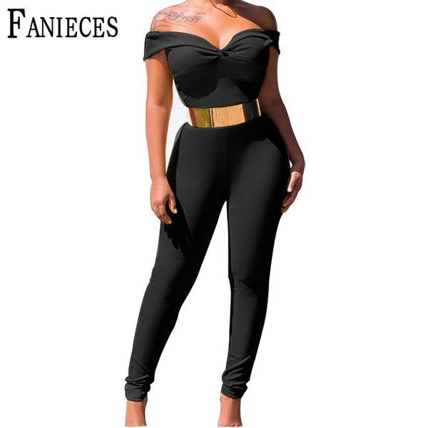 

solid jumpsuits for women backless business party playsuit jumpsuit with belt combinaison femme 210520, Black;white