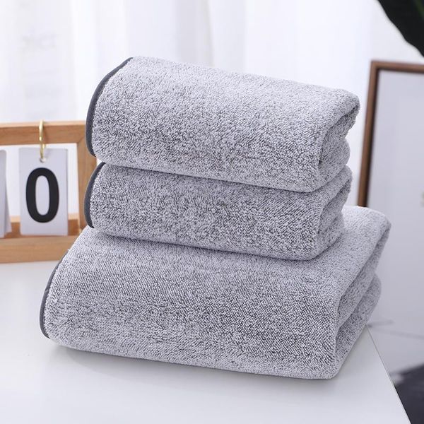 

towel bonenjoy 3 pcs soft set superfine fiber solid color bath and face super absorbent bathroom towels for adult
