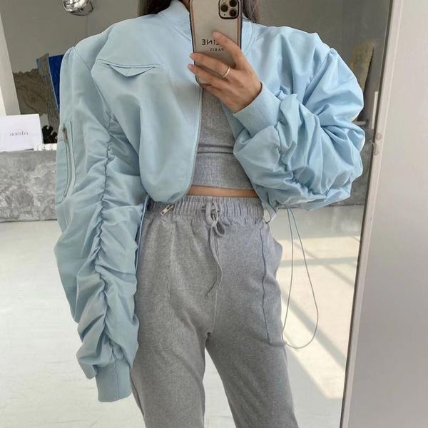 

women's jackets streetwear 2021 spring autumn chic jaket women clothes korean style coat ladies pleated lace up long sleeve, Black;brown