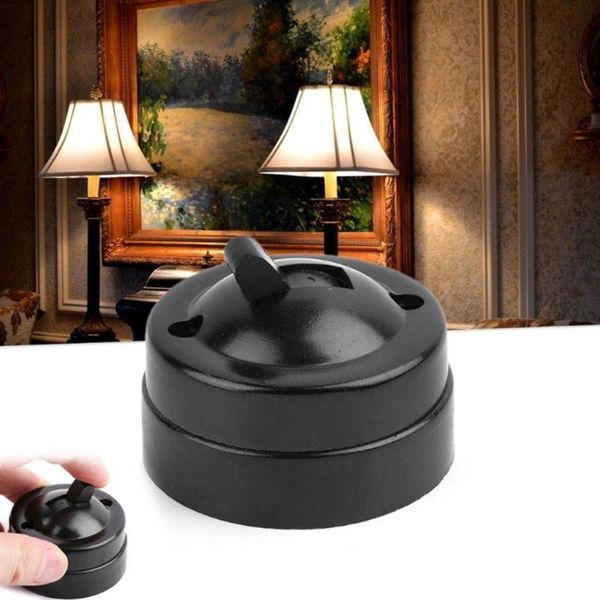 

smart home control wall mount table old fashioned decoration button single bedroom light switch retro flat round rocker toggle