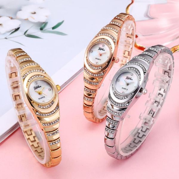 

wristwatches diamond women watch 2021 rhinestone elegant ladies bracelet watches gold clock wrist relogio feminino, Slivery;brown