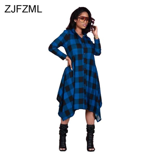 

single-breasted blue black plaid print blouse dress fall clothes for women fashion vintage turn down collar long sleeve vestidos casual dres, Black;gray