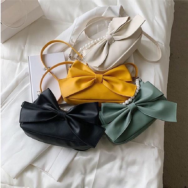

evening bags pearls bowknot crossbody bag women female multipurpose shoulder pu leather one handbag girls fashion