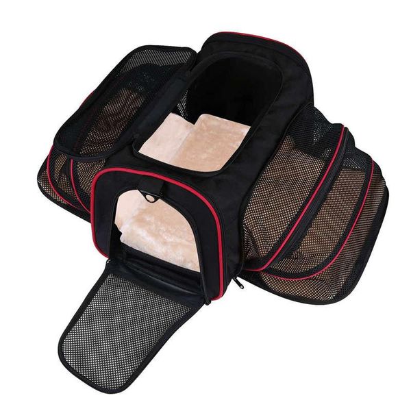 

cat carriers,crates & houses carrier,portable airplane pet dog carrier soft double sided expandable travel carriers bag dogs cats kittens pu