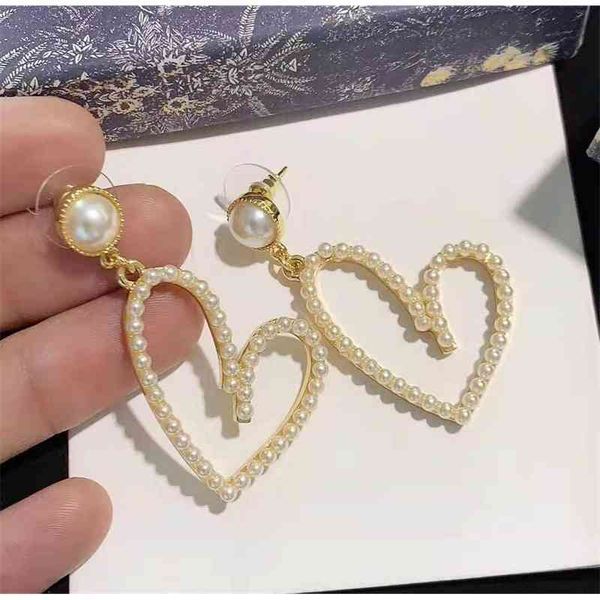 

70% off outlet online family love pearl national style women's earrings round face show thin jewelry earrings temperament, Golden