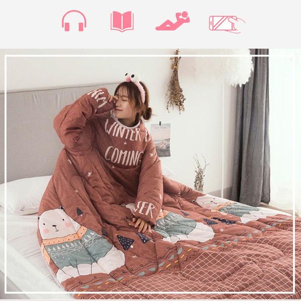 

comforters & sets ly lazy quilt with sleeves blanket cape cloak nap dormitory mantle 150x200cm te889