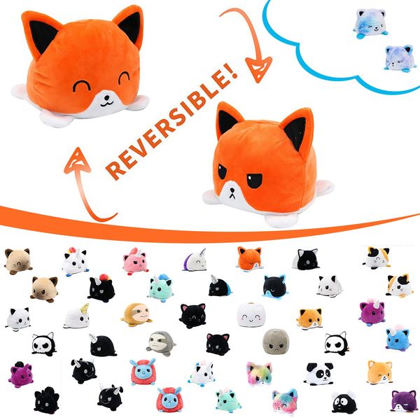 

cute turtle ocs plush reversible cat gato doll kids christmas gift double-sided flip plush toy chirdren birthday gift