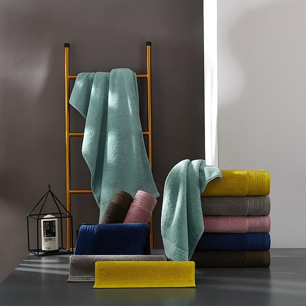 

70x140cm multicolor towel bathroom cotton solid quickly dry bath absorbent