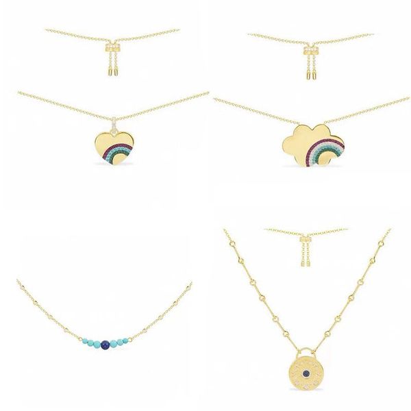 

chains lidu 2021 july sterling silver cloud heart rainbow necklace clavel chain manufacturers wholesale gifts for friends