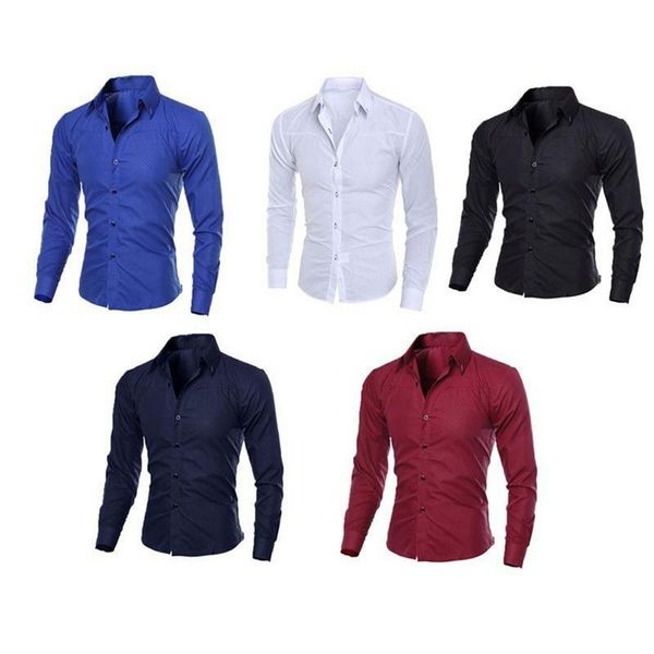 

men's dress shirts men shirt fashion long sleeve fit, White;black