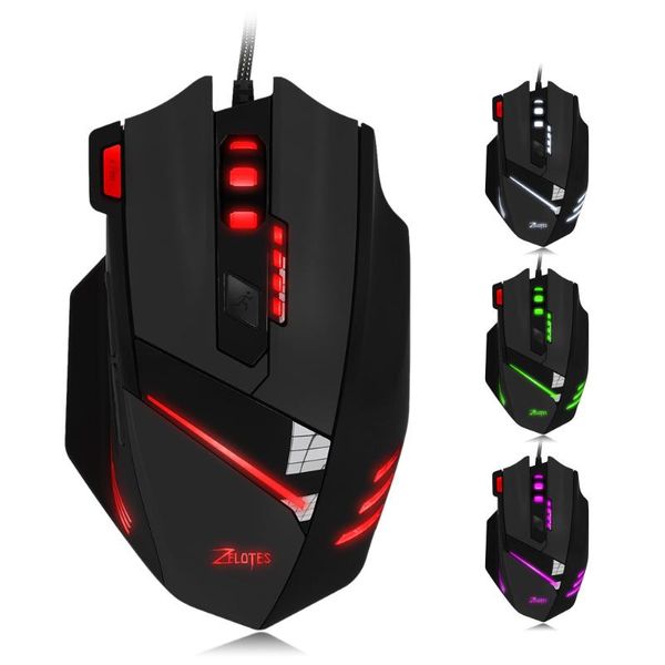 

mice dropping ship zelotes t-60 3200dpi professional usb wired optical 7 buttons gaming mouse ratÃ³n Ã³ptico para juegos con cable