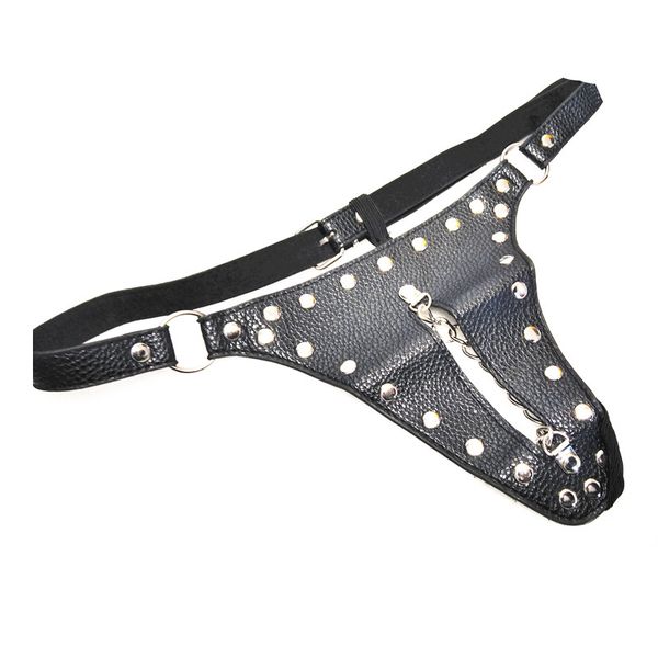 

underwear t-back panties briefs with metal massage chain party costumes for women qhpsm05, Red;black