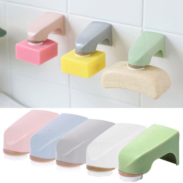 

magnet smile pattern soap holder wall mounted storage rack with sticker home organizer bathroom accessories for soaps dishes