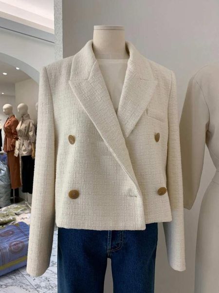 

women's jackets 2021 spring simple and loose temperament double-breasted suit jacket women, Black;brown