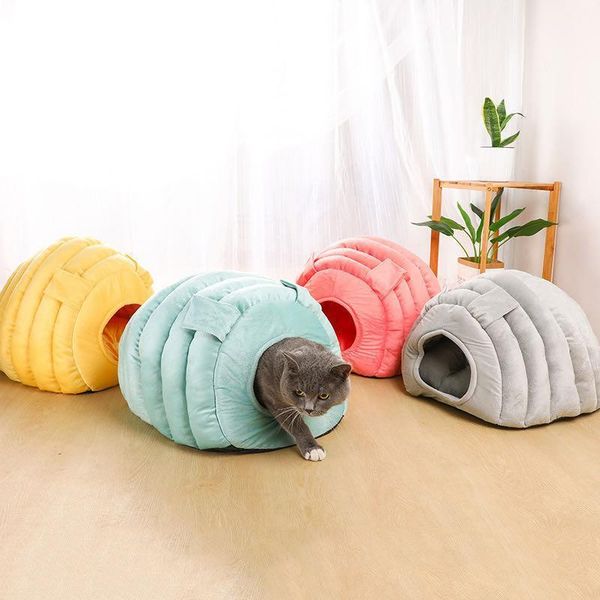 

cat beds & furniture 2021 foldable tunnel toy channel nest playable sleepable autumn and winter bed to keep warm comfortable1