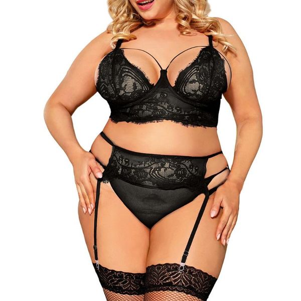 

bras sets plus size women's black lace lingerie women underwear erotic porno bodysuit lenceria mujer drop, Red;black