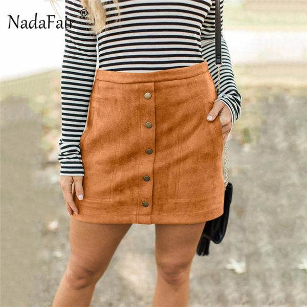 

skirts nadafair faux suede mini skirt punk high waist bodycon short for female pink black button autumn winter a-line