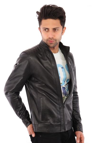 

's jacket 100 genuine leather men's jackets, Black;brown