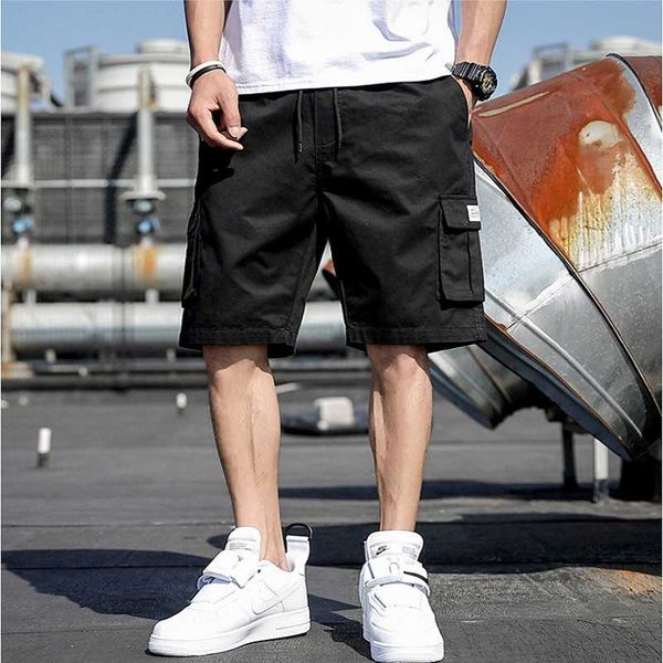 

men's shorts 2021 summer men casual big pocket beach soccer workout sweatpants backetball gym running short pants, White;black