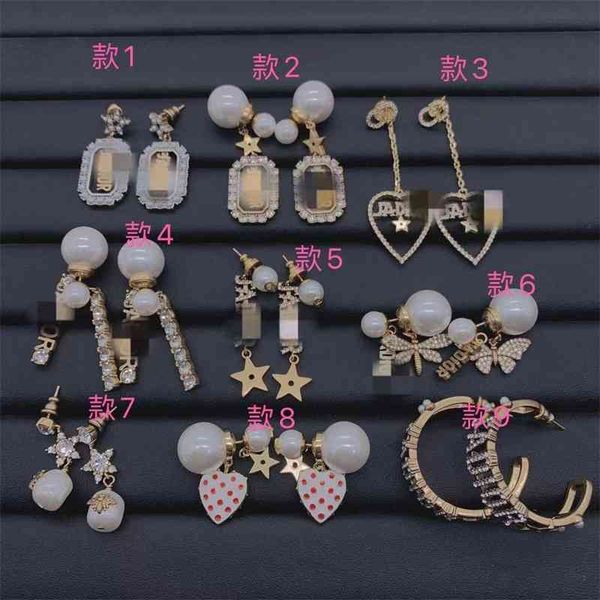 

75% off outlet online earrings fashion simple earrings women's asymmetric size pearl letter s925 silver needle xmxz
