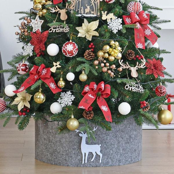 

christmas decorations tree skirt reindeer farmhouse xmas collar stand base felt cover box for holiday home party decor ornament