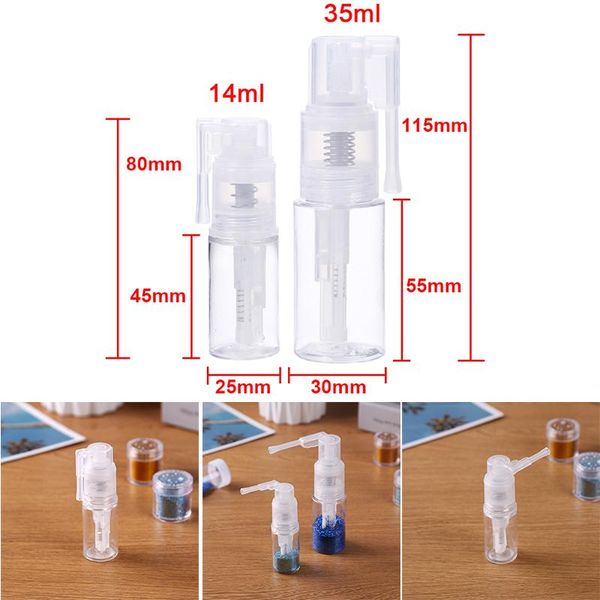 

watering equipments empty glitter duster spray pump bottle portable dry powder dispenser for diy scrapbooking color cards making 14/35 ml cl