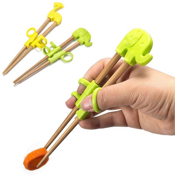 

chopsticks 2pairs children training helper for kids baby cartoon learning reusable products#y30