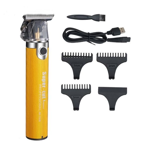 

resuxi jm-700b electric hair clipper t-shaped cutter head usb charging 3 limit combs with indicator clippers