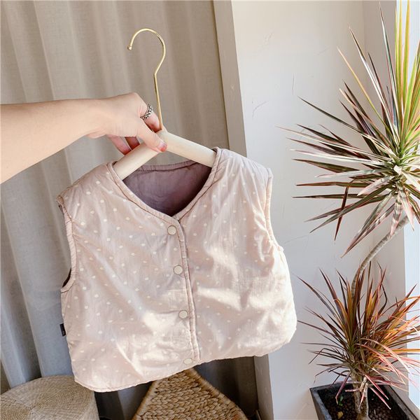 

autumn winter casual pure cotton quilted cute waistcoats boys girls soft all-match sleeveless thick vests 210508, Camo