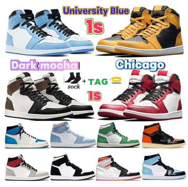 

retro designer mens 1 high og basketball shoes 1s university blue dunky electro orange dark mocha bred shadow unc twist men women track shoe