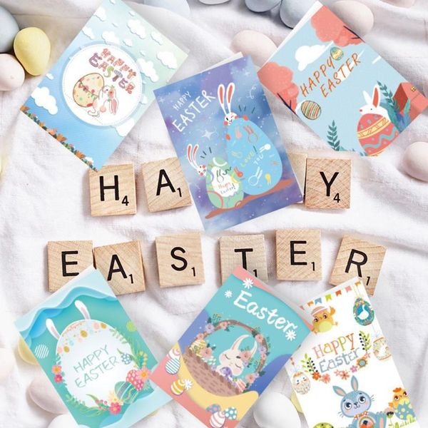

greeting cards 6pcs party supplies happy easter stickers eggs paper card invitation envelope