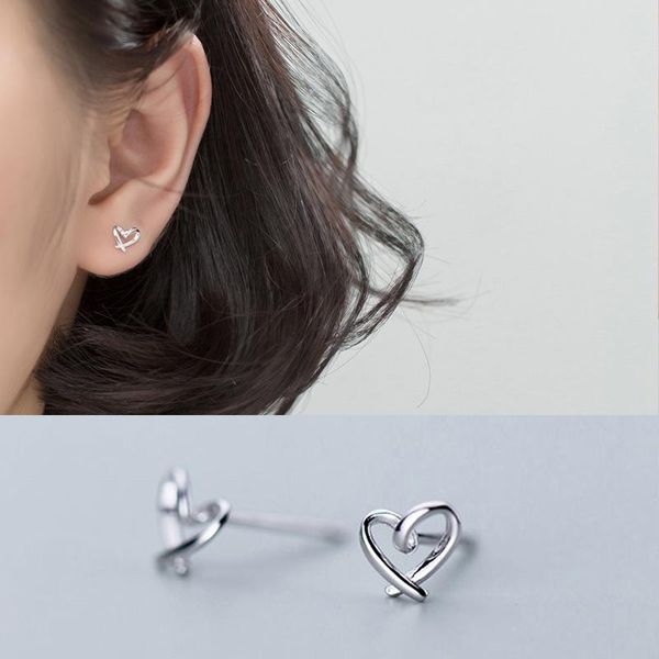 

stud la monada real 925 sterling silver earrings for women fashion trendy jewelry accessories heart korean, Golden;silver