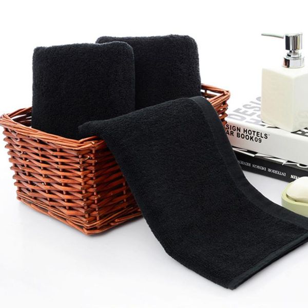 

towel black cotton soft face el bathroom beauty parlor home strong water absorption washcloth kitchen towels