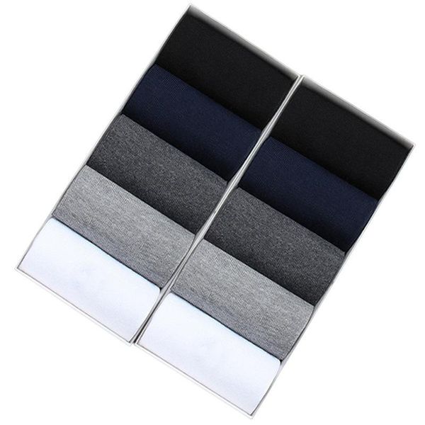 

pairs classic solid color men cotton dress crew socks business office casual white black grey gift harajuku pack plus size men's