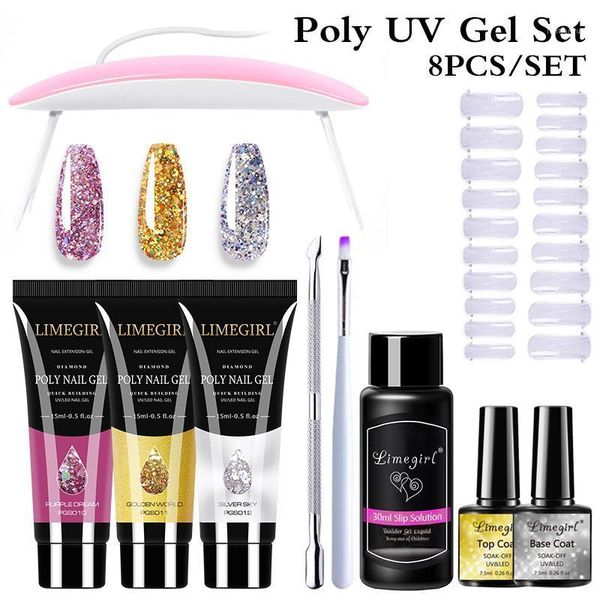 

limegirl 15ml poly nail gel extension kit all for manicure set uv/led jelly acrylic builder polish art design kits1