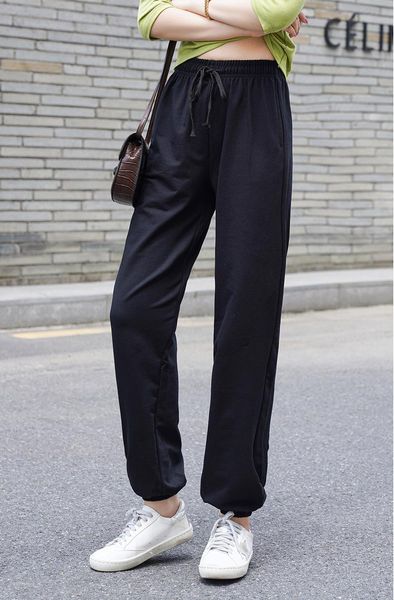 

spring autumn fashion trend leisure female pantswomen bottoms loose vintage ladies pant women's pants & capris, Black;white